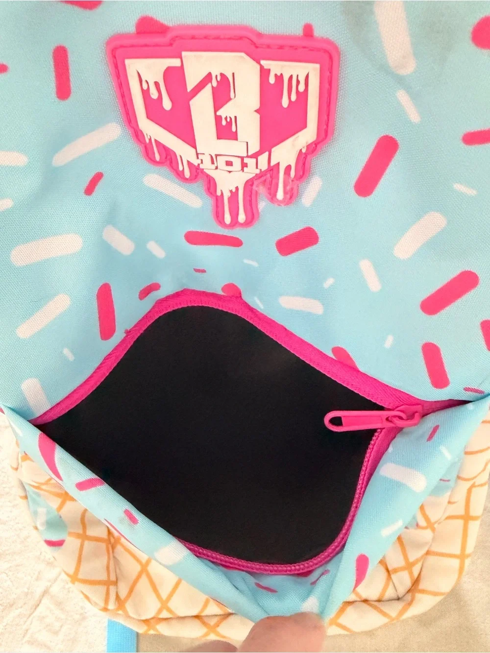 Kids Ice Cream Print Backpack - Blue & Cream
